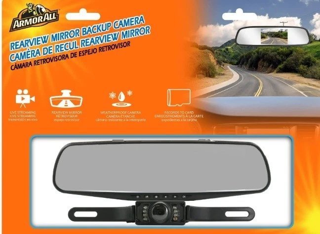 Armor All Home Rearview Mirror Dash + Backup Camera 16 Gb Storage Card Included
